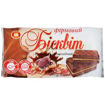 Бисквит Бисквит-Шоколад Фирменный коктейль Шоколадный 6шт 330г - купить, цены на Чудо Маркет - фото 1