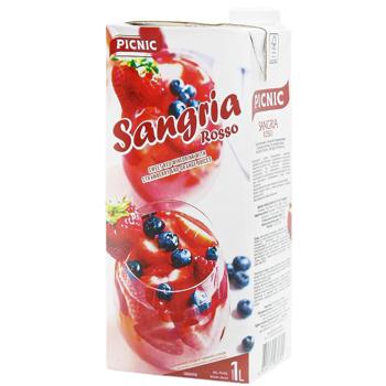 Напій винний Picnic Sangria Rosso солодкий червоний з соком полуниці та апельсина 7% 1л - купити, ціни на Ідеал - фото 1
