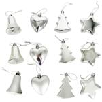 Actuel Christmas tree/Star/Bell/Heart Silver Christmas Tree Pendant 7-8cm