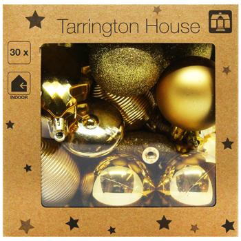 Набір ялинкових куль Tarrington House золотий 30шт - купити, ціни на - фото 3