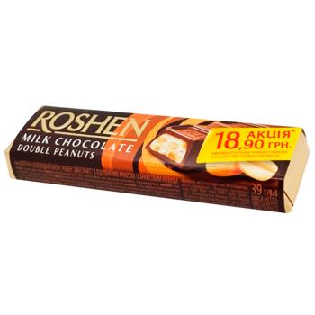 Батончик Roshen Double Peanuts з арахісовим кремом 39г - купити, ціни на - фото 2