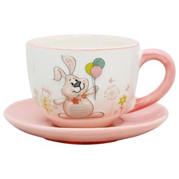 Bona Di Funny Rabbit Ceramic Cup with Saucer 240ml - buy, prices for MegaMarket - photo 1