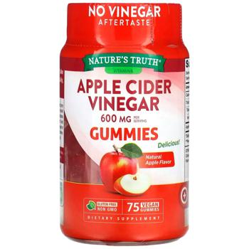 Яблучний оцет, Apple Cider Vinegar, Nature's Truth, смак яблука, 600 мг, 75 веганських жувальних цукерок (200 мг в одній жувальній цукерці) - купити, ціни на Біотус - фото 1