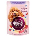 Корм влажный Delickcious Хлопья с ягненком и лесными ягодами для собак 80г
