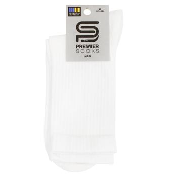 Шкарпетки чоловічі Premier Socks Економ махрова стопа з високою резинкою р.27 білий