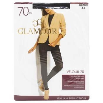 Колготы женские Glamour Velour 70ден р.4 grafite - купить, цены на - фото 1