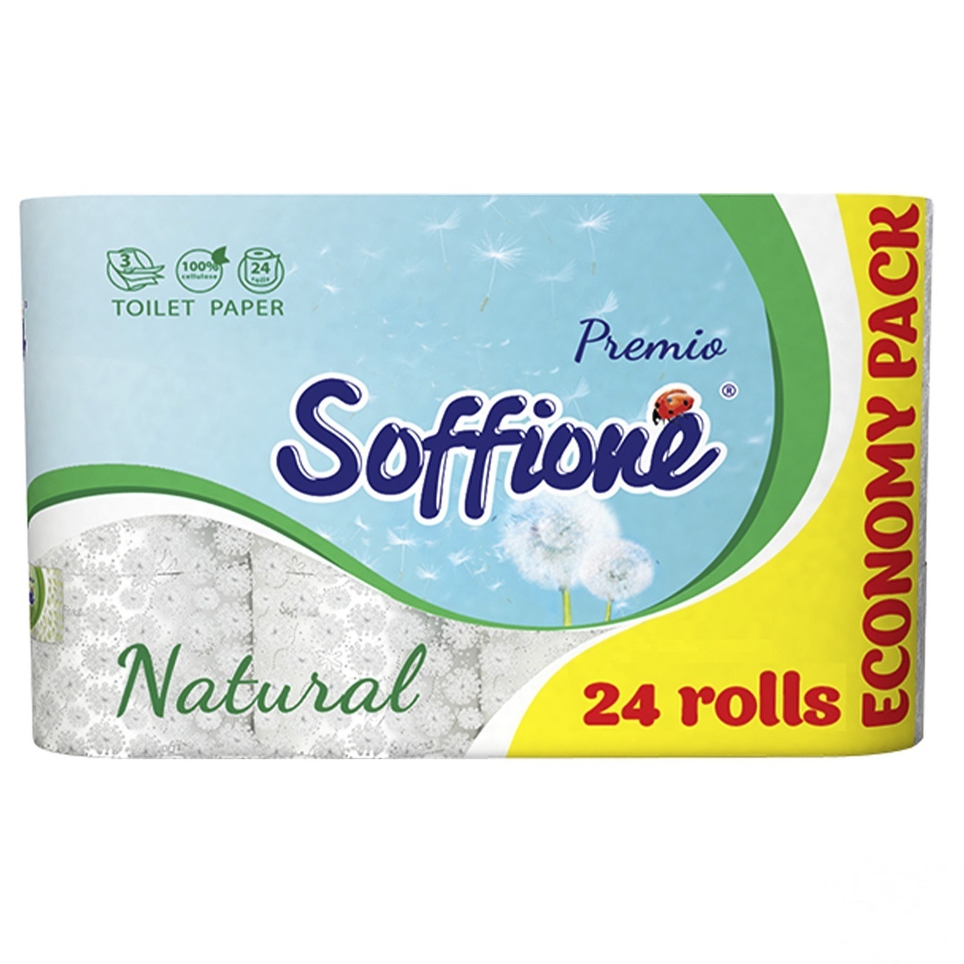 

Туалетная бумага Soffione Natural 24 рулона