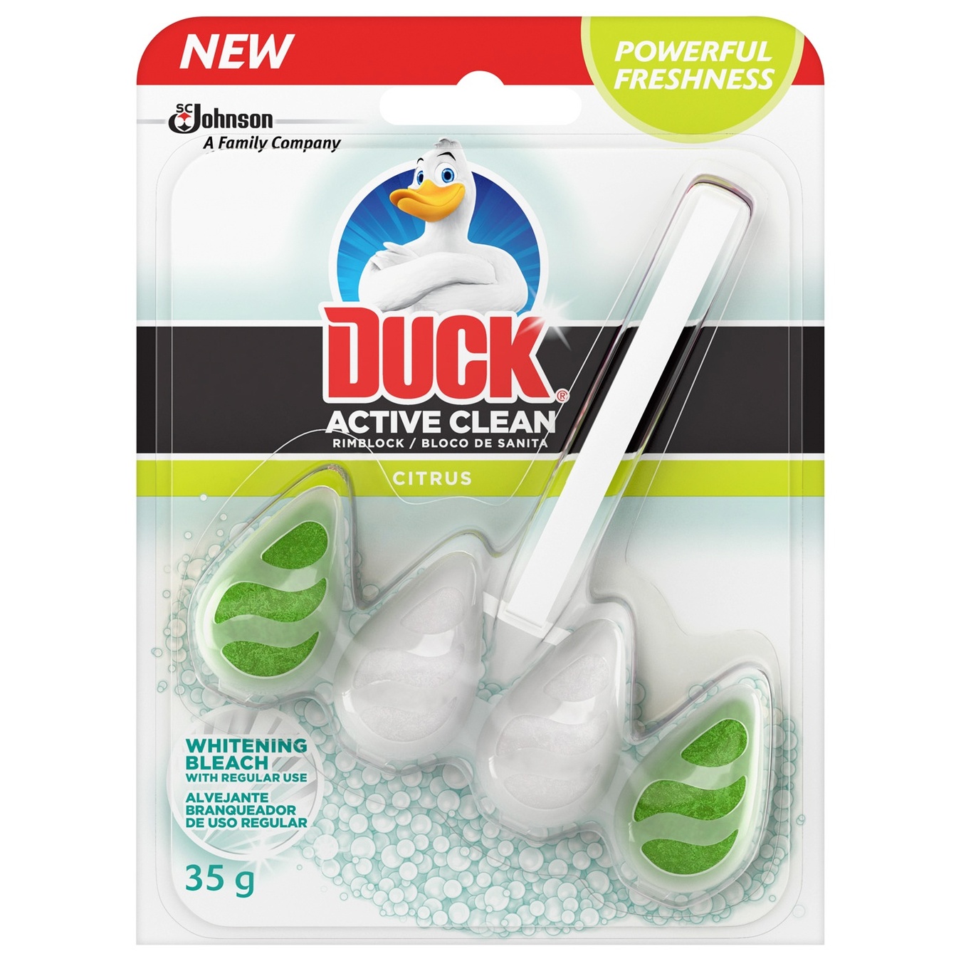 

Подвесной очиститель для унитаза Duck Цитрус с отбеливательной формулой 38,6г