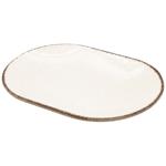 Kutahya Pearl Beige Oval Plate 24cm