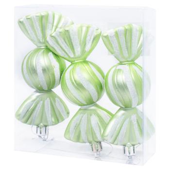 Candies Christmas Tree Decorations Set 10cm 3pcs Green - buy, prices for - photo 3