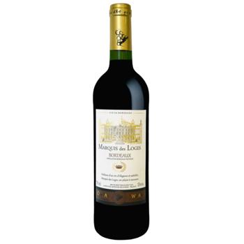 Вино Marquis des Loges Бордо червоне сухе 0,75л - купити, ціни на Чудо Маркет - фото 1
