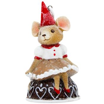 Декоративна підвіска Мишка 11см 3 види колір коричневий 837-300 BONADI 1 шт - купить, цены на WINETIME - фото 2