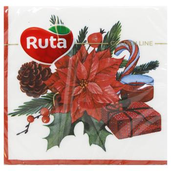 Ruta Christmas Flowers 2-Ply Napkins 20pcs 33*33cm - buy, prices for - photo 4