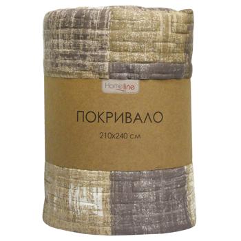 Покрывало Home Line Прямоугольники бежево-коричневые 210x240см - купить, цены на МегаМаркет - фото 1