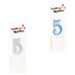 Свеча для торта Цифра 5 с глиттером