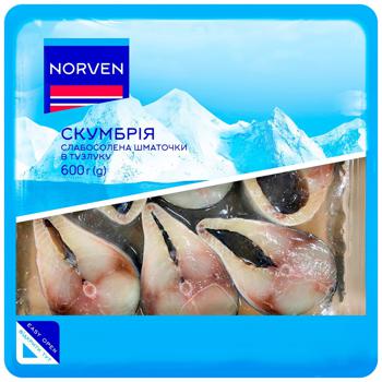 Norven Slightly Salted Mackerel Pieces in Brine 600g - buy, prices for ULTRAMARKET - photo 1