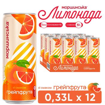 Напій газований Моршинська Лимонада зі смаком грейпфрута 0,33л - купити, ціни на METRO - фото 1