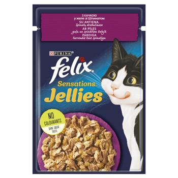 Felix Sensations Jellies Wet Food with Duck and Spinach for Cats 85g - buy, prices for COSMOS - photo 1