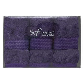 Deluxe Violet Towel Set 32x50cm 3pcs - buy, prices for - photo 1