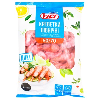 Креветки Vici Північні в панцирі варено-морожені 50/70 1кг - купити, ціни на Auchan - фото 1