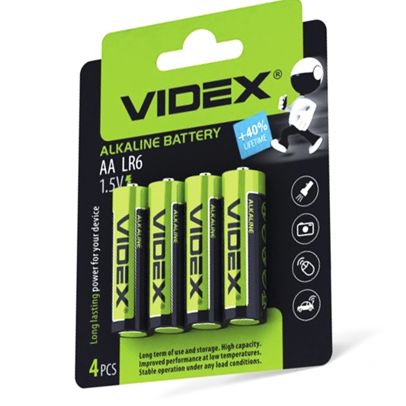 

Батарейки Videx LR6/AA щелочные 4шт.