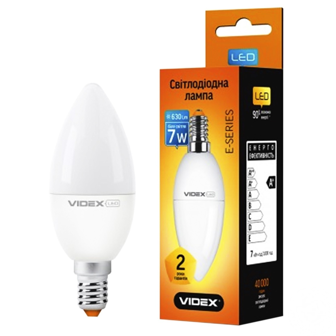 

Лампа светодиодная Videx LED C37E 7W E14 4100K