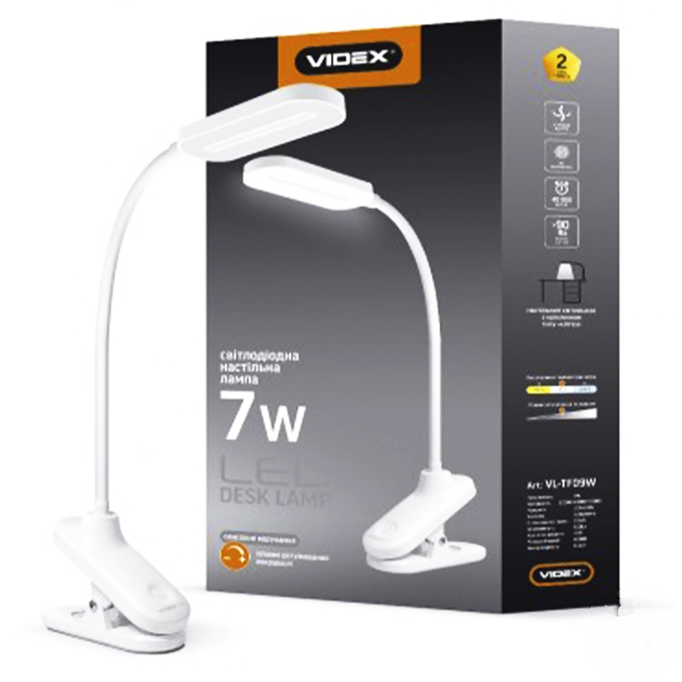 

Лампа Videx настольная VL-TF09W 7W 4000K 220V