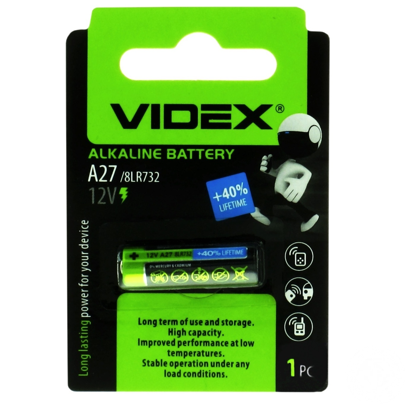 

Батарейка Videx щелочная А27 1шт