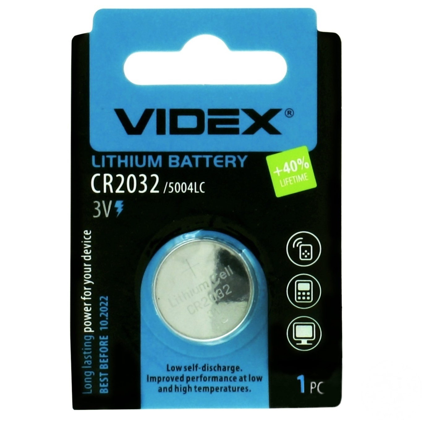 

Батарейка Videx литиевая СR 2032