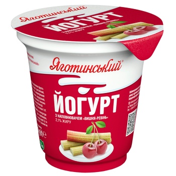 Yagotynskyi Cherry-Rhubarb Yogurt 2.1% 280g - buy, prices for EKO Market - photo 1