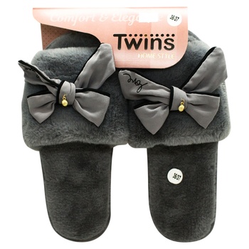 Twins Women's Home Slippers cotton s.36/37 pink/gray - buy, prices for ULTRAMARKET - photo 3