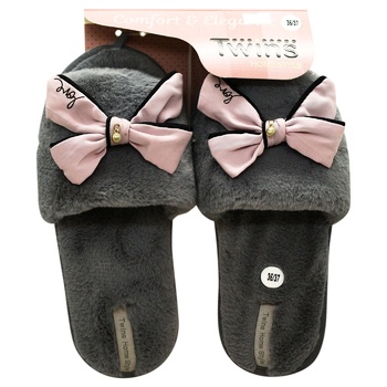 Twins Women's Home Slippers cotton s.36/37 pink/gray - buy, prices for ULTRAMARKET - photo 2