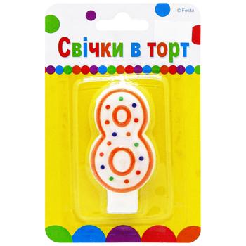 Свеча цифра 8 для торта