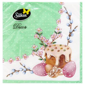 Silken Easter 3-Layer Paper Napkins 33*33cm 18pcs - buy, prices for MegaMarket - photo 1