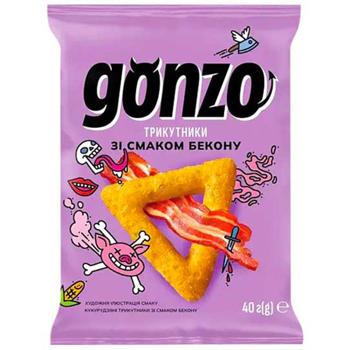 Gonzo Bacon Flavored Corn Triangles 40g - buy, prices for Auchan - photo 1