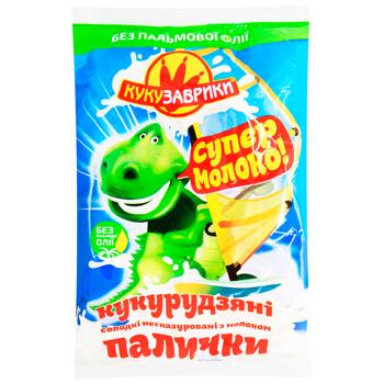 Палочки кукурузные Кукузаврики сладкие неглазированные с молоком 60г - купить, цены на Biotus - фото 1
