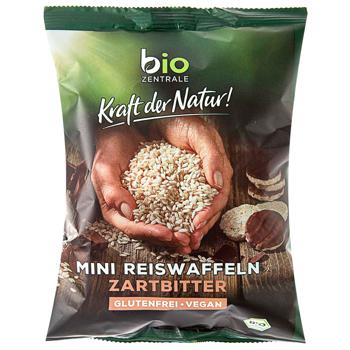 Вафлі рисові Bio Zentrale міні з темним шоколадом органічні 60г - купити, ціни на - фото 1