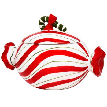 Банка для солодощів керамічна Candy 860мл колір червоний з білим 834-433 BONADI 1 шт - купить, цены на WINETIME - фото 2