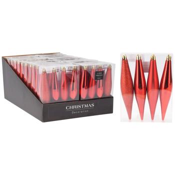 Набір бурульок Koopman червоних 4шт*150мм