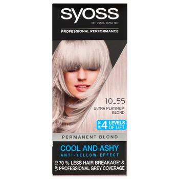 Syoss 10-55 Ultra Cool Platinum Blond Cream Hair Dye 115ml - buy, prices for Ideal - photo 1