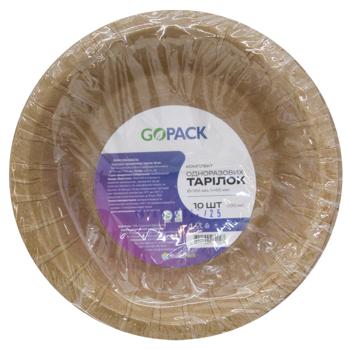 Набір тарілок одноразових GoPack глибоких крафт картон 500мл 15,5см 10шт - купити, ціни на - фото 2