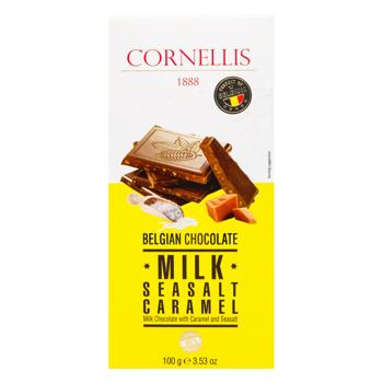 Cornellis Milk Chocolate with Caramel Pieces and Sea Salt 100g - buy, prices for COSMOS - photo 1