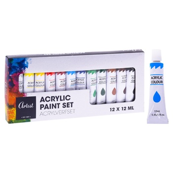 Artist Acrylic Paint Set 12ml x 12pcs - buy, prices for METRO - photo 1