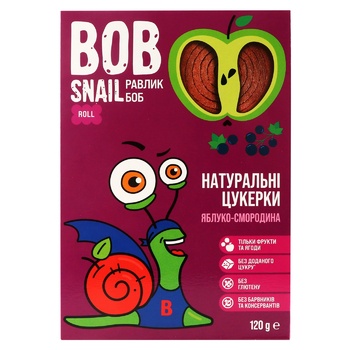 Цукерки Bob Snail яблуко-смородина 120г