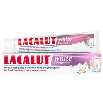 Lacalut White Toothpaste Edelweiss 75ml - buy, prices for Supermarket "Kharkiv" - photo 1