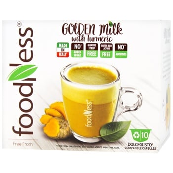 FoodNess Dolce Gusto Golden Milk Latte with Turmeric Capsule Drink 10pcs x 14g - buy, prices for - photo 1