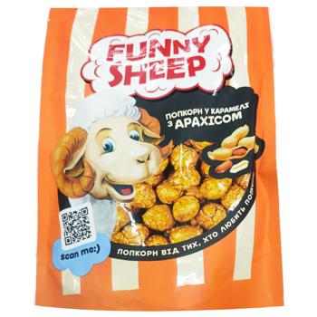 Funny Sheep Pop Corn Coated with Caramel with Peanuts and Peanut Butter 90g - buy, prices for ULTRAMARKET - photo 1