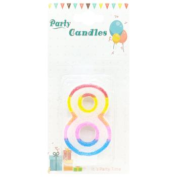 Свеча для торта цветная Цифра 8 - купить, цены на Чудо Маркет - фото 1