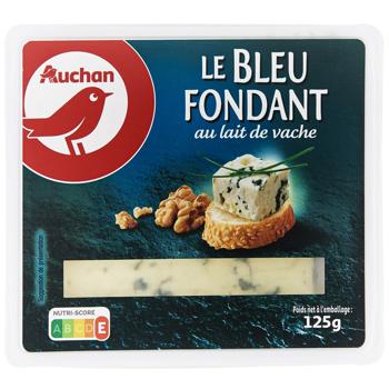 Сир Auchan Le Bleu Fondant з пліснявою 34,3% 125г