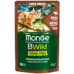 Корм влажный Monge Bwild Grain Free с буйволом для кошек больших пород 85г